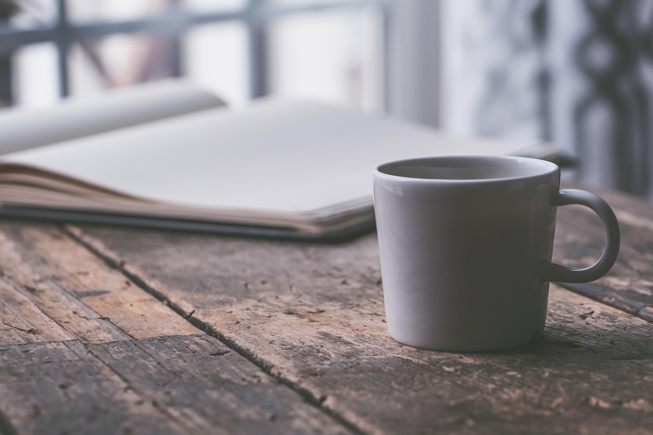 coffee, cup, table, drink, coffee cup, beverage, espresso, tea, mug, journal, rustic, tea cup, workspace, coffee break